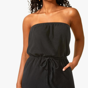 Swimsuit Cover Up Terry Cloth Strapless Dress Drawstring with Pockets.