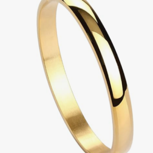 Women's 8mm Stainless Steel Oval Polished Cuff Bangle Bracelet 6.7"