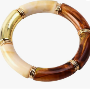 Simple Beaded Gold Bangles – Chunky Bamboo Tube & Colorful Bracelets