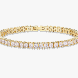 14K Gold Plated Cubic Zirconia Classic Tennis Bracelet – 4mm CZ, Size 6.5-7.5"