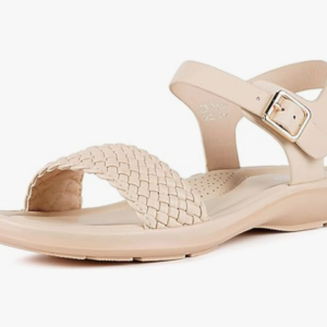 Women's Braided Strappy Flat Sandals with Memory Foam