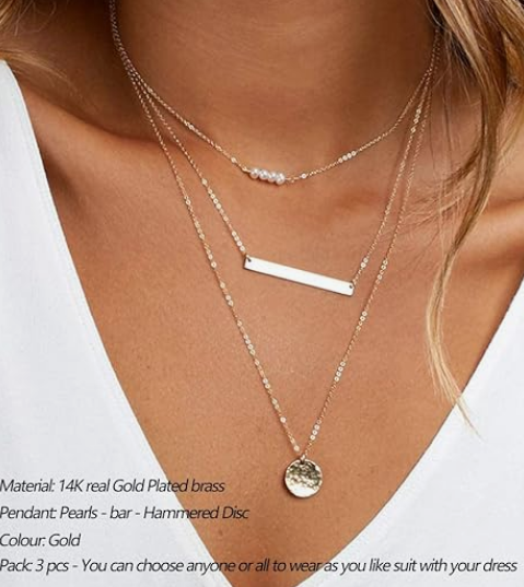 Dainty Layered Choker Necklace, Handmade 14K Gold Plated - Image 2