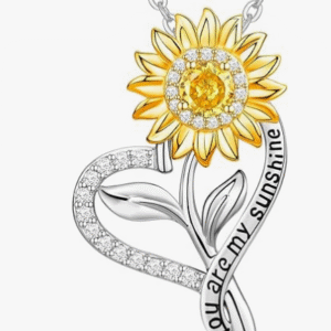 Mothers Day Gifts for Wife, 18k Gold Plated Sunflower Necklaces